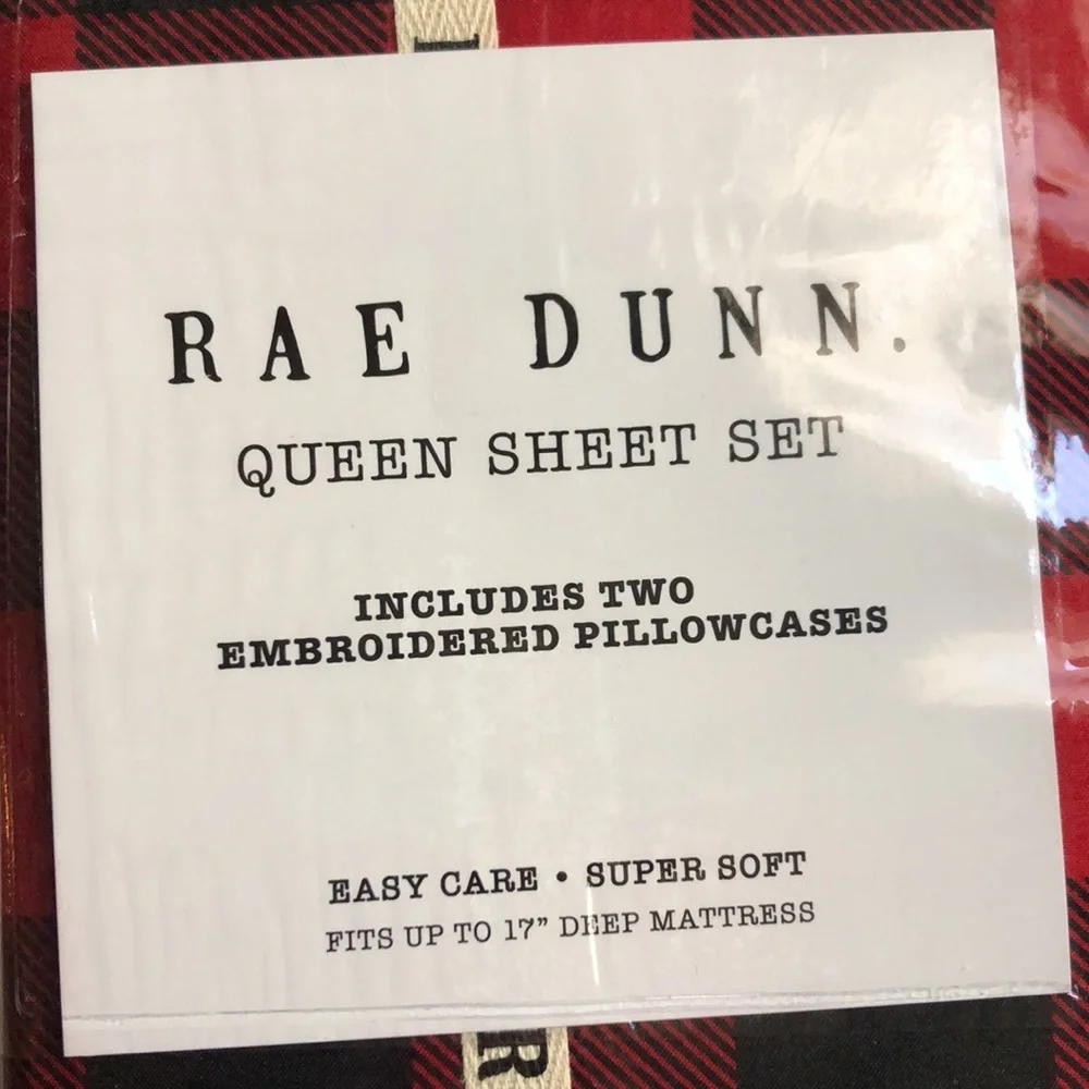 Rae Dunn BLESSED Queen Sheet Set